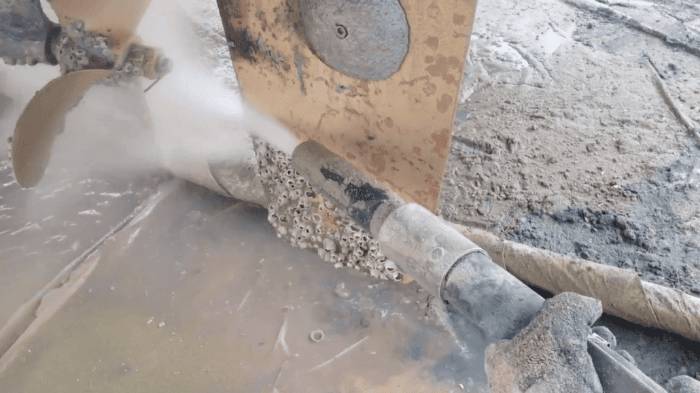 Anti-fouling removed from a vessel hull in Western Australia