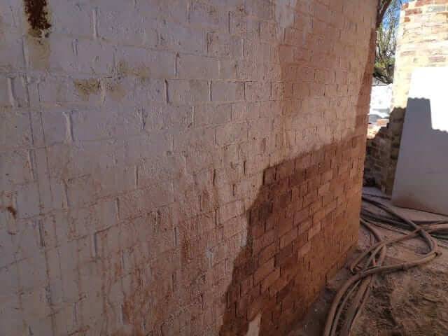 Brick wall restored back to original face brick in Perth