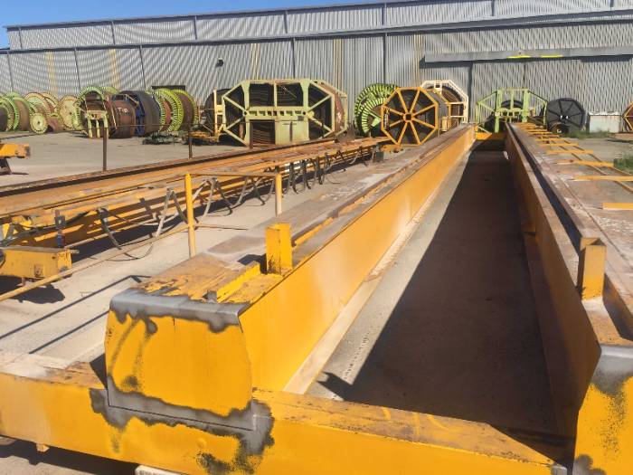 Crane structural steel blasted and recoated where it stands