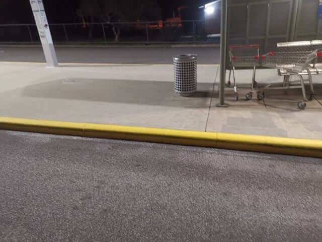 Pedestrian crossing bars removed from a Perth road with wet blasting