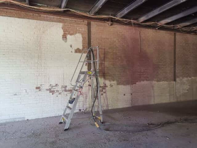 Heritage shop front brickwork restored after paint removal in Perth