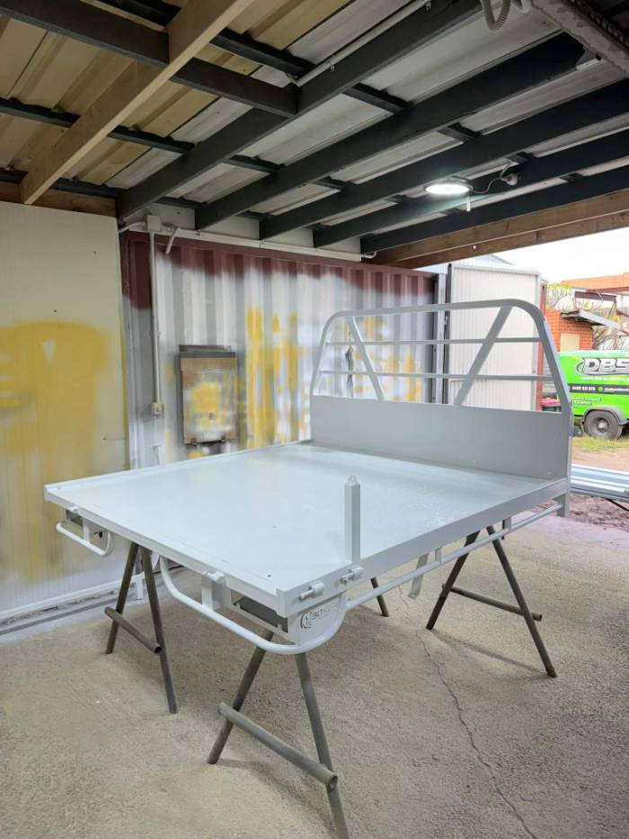 Ute tray blasted and primed in a Perth spray booth